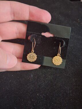 Dainty Cancer Astrology dangle earrings